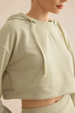 MICAS Skirt Sets-Hooded And Slit Mini Skirt Set KHAKI