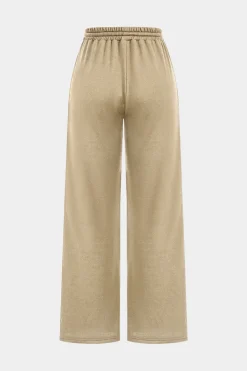 MICAS Pant Sets-Hooded Ruched Cropped Top And Drawstring Straight Leg Pants Set