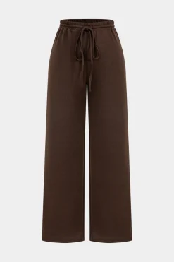 MICAS Pant Sets-Hooded Ruched Cropped Top And Drawstring Straight Leg Pants Set