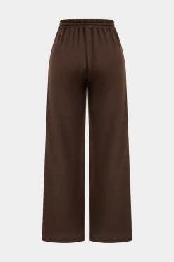 MICAS Pant Sets-Hooded Ruched Cropped Top And Drawstring Straight Leg Pants Set