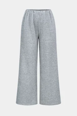 MICAS Pant Sets-Hooded Zipper Detail Top And Wide Leg Trousers Set LIGHT GRAY