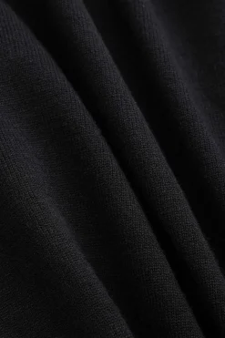 MICAS Pant Sets-Hooded Zipper Long Sleeve Top And Trousers Set BLACK