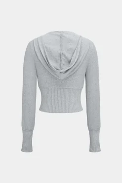 MICAS Pant Sets-Hooded Zipper Top And Trousers Set GRAY MELANGE