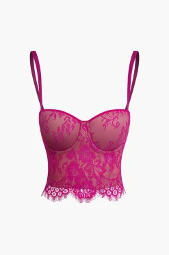 MICAS Corset & Bustier Tops|Tank Tops & Cami-Hook And Eye Lace Bustier Cami Top