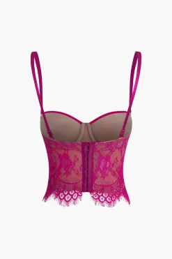 MICAS Corset & Bustier Tops|Tank Tops & Cami-Hook And Eye Lace Bustier Cami Top