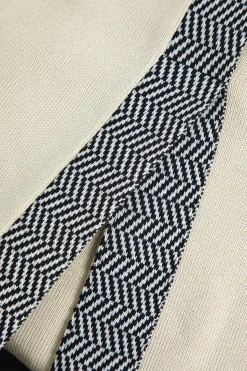 MICAS Long Sleeve Dresses|Knitwear-Illusion Pattern Print Pocket Long-Sleeve Sweater Dress BEIGE