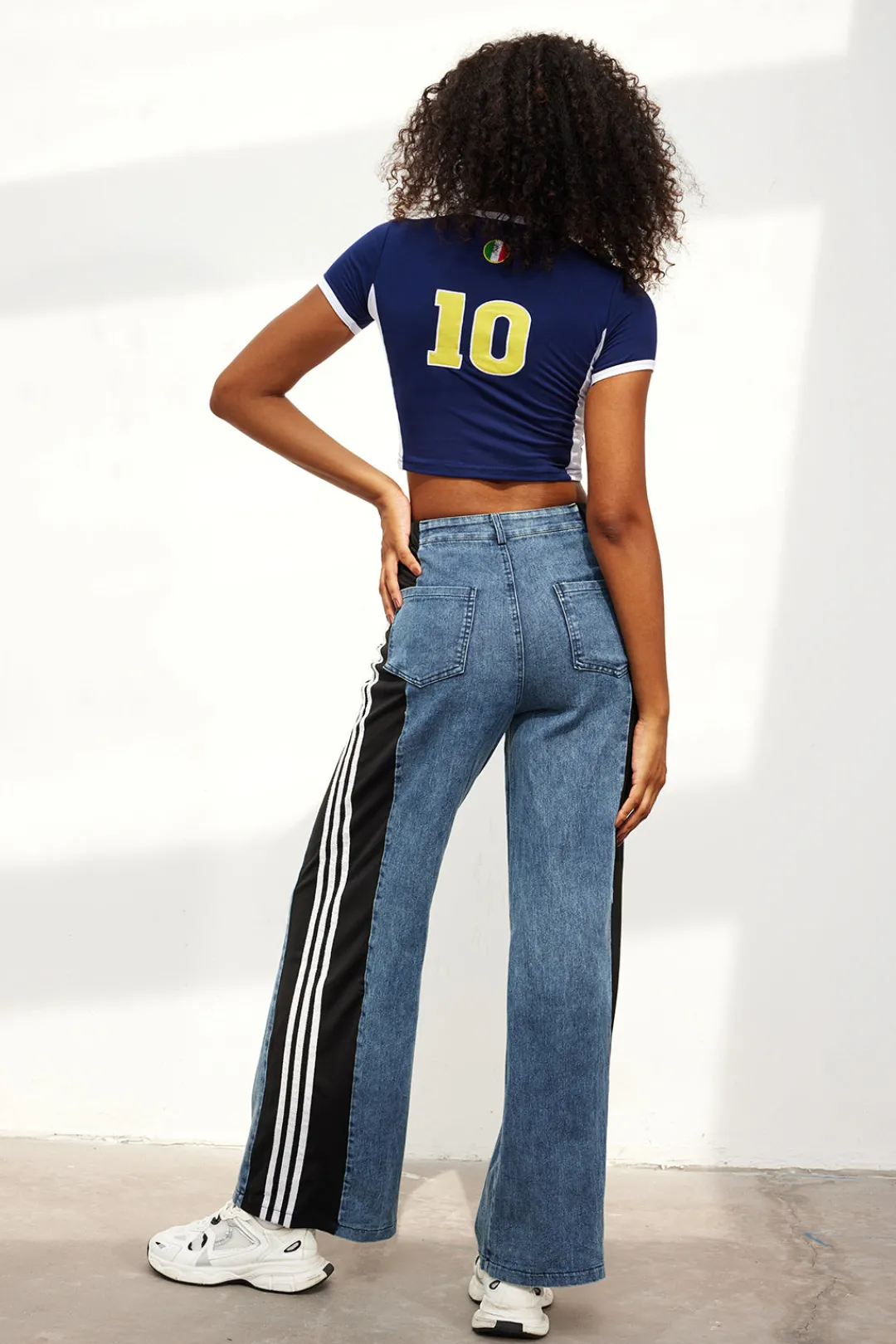 MICAS T-Shirts-Italia Letter Embroidery T-shirt