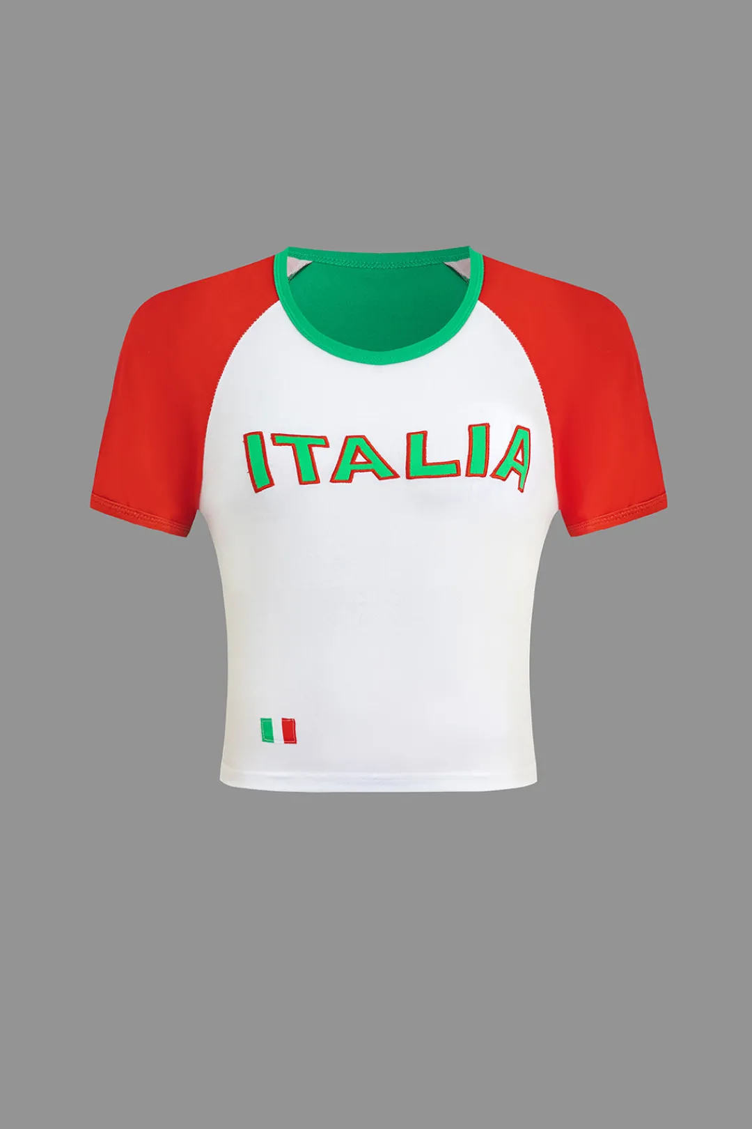 MICAS T-Shirts-Italia Letter Embroidery T-shirt