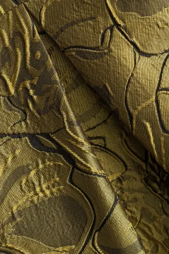 MICAS Mini Dresses-Jacquard Ruched Sleeveless Mini Dress GOLD