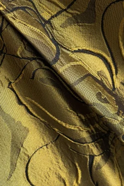 MICAS Mini Dresses-Jacquard Ruched Sleeveless Mini Dress GOLD