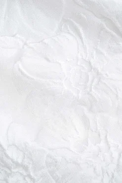 MICAS Mini Dresses-Jacquard Strapless Bow Knotted Mini Dress WHITE