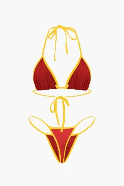 MICAS Swimwear|Vacation Sets-JAMAICA Embroidered Contrast Bikini Set