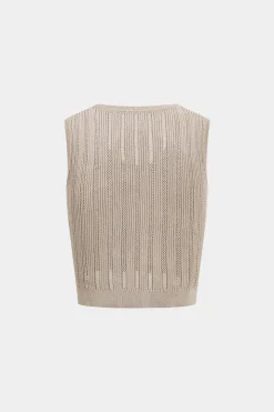 MICAS Knit Sets-Knit Bottom Tank Top And Cardigan And Skirt Set