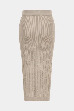 MICAS Knit Sets-Knit Bottom Tank Top And Cardigan And Skirt Set