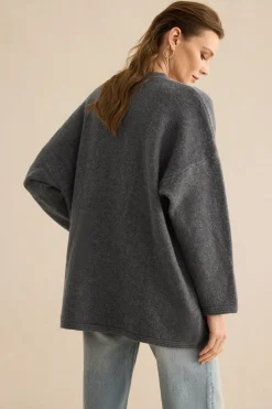 MICAS Outerwear|Outerwear-Knit Button Cardigan GRAY