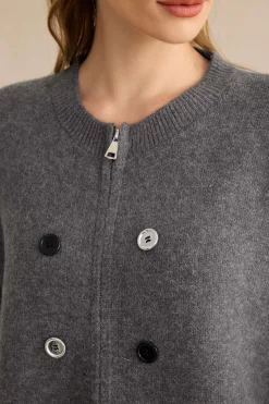 MICAS Outerwear|Outerwear-Knit Button Cardigan GRAY