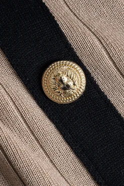 MICAS Knitwear|Knit Sets-Knit Button Cardigan And Skirt Set KHAKI