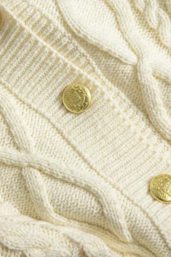 MICAS Outerwear|Knitwear-Knit Button Patchwork Cardigan BEIGE