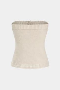 MICAS Knit Sets-Knit Button Tank Top And Cardigan And Skirt Set IVORY