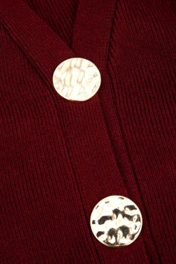 MICAS Outerwear|Knitwear-Knit Button V-neck Cardigan