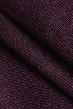 MICAS Outerwear|Knitwear-Knit Button V-Neck Cardigan BURGUNDY