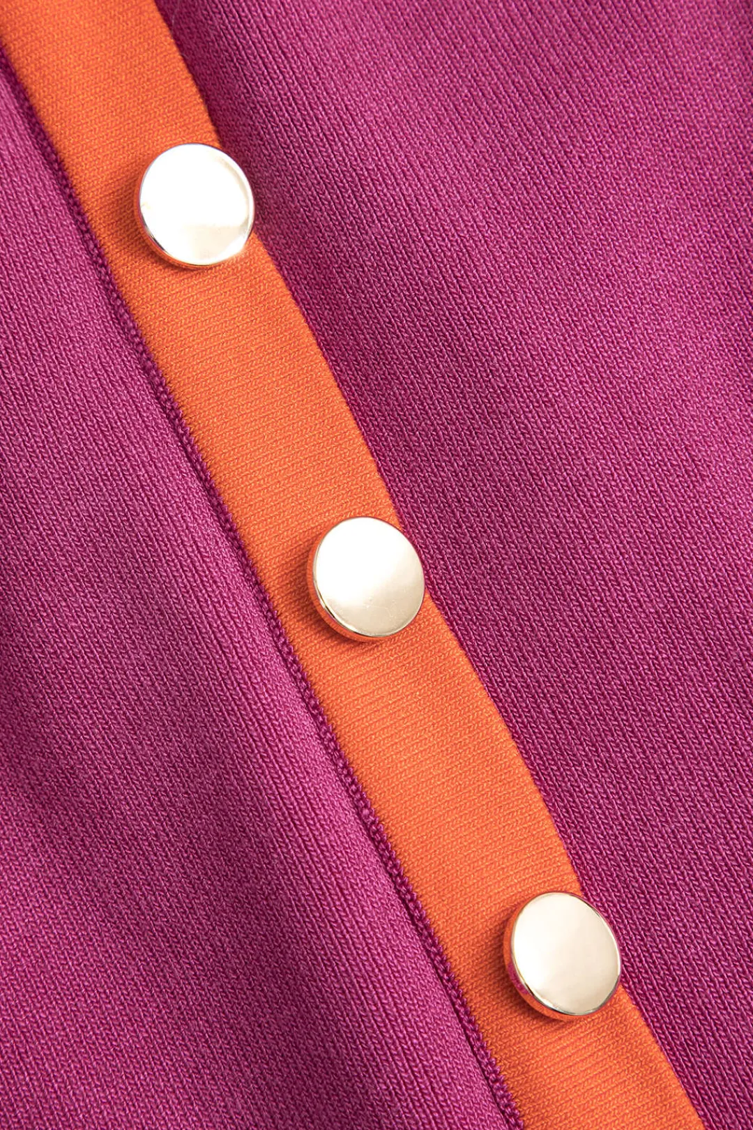 MICAS Knitwear|Knit Sets-Knit Color-Block Button Tank Top And Skirt Set RASPBERRY