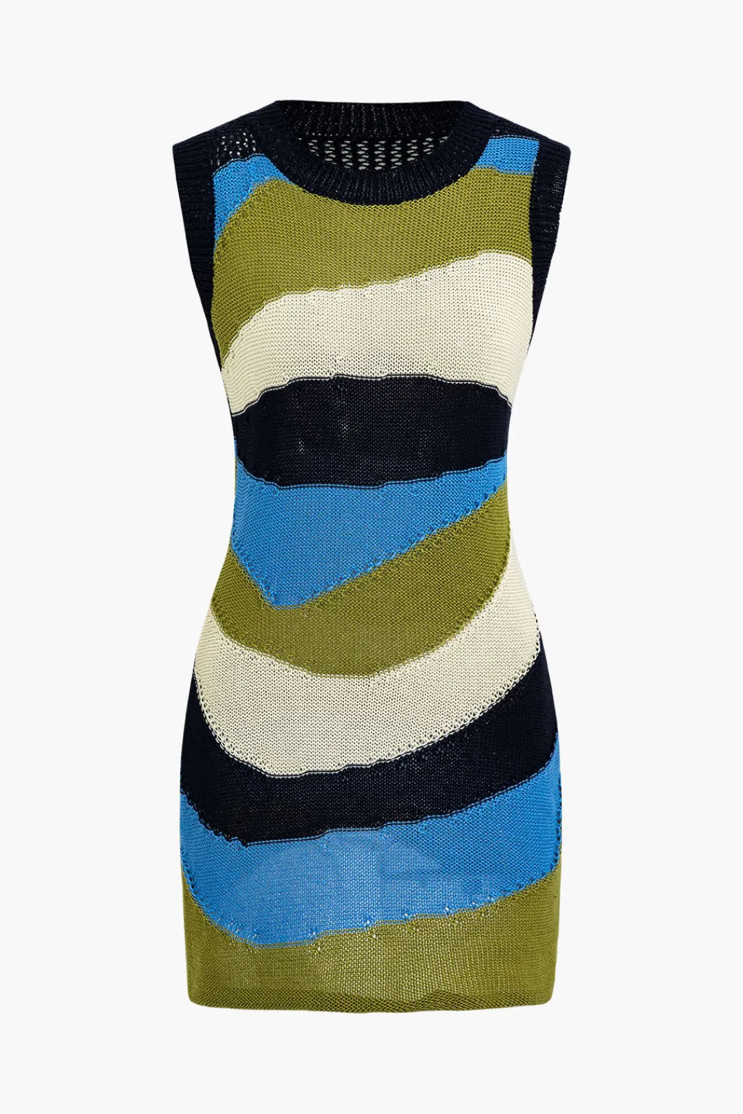 MICAS Knitwear|Knit Dresses-Knit Contrast Tank Mini Dress MULTICOLOR