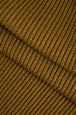 MICAS Long Sleeve Dresses|Knitwear-Knit Cut Out Twist Knot V-Neck Long Sleeve Dress TAN