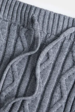 MICAS Knitwear|Knit Bottoms-Knit Drawstring Tie-Up Skirt DIM GRAY