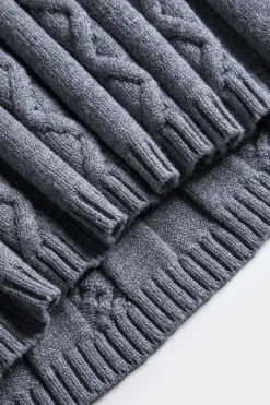 MICAS Knitwear|Knit Bottoms-Knit Drawstring Tie-Up Skirt DIM GRAY