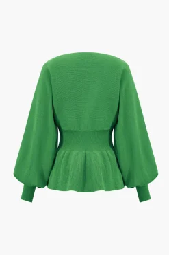 MICAS Knitwear|Knit Sets-Knit Gigot Sleeve And Skirt Set