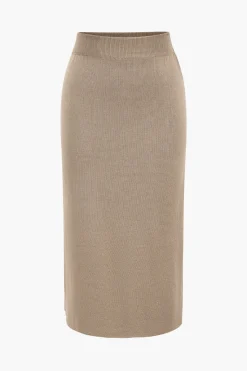 MICAS Knitwear|Knit Sets-Knit Gigot Sleeve And Skirt Set