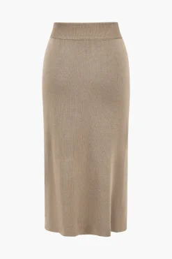 MICAS Knitwear|Knit Sets-Knit Gigot Sleeve And Skirt Set