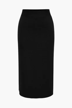 MICAS Knitwear|Knit Sets-Knit Gigot Sleeve And Skirt Set