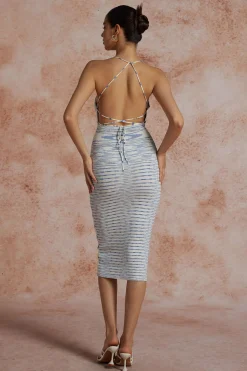 MICAS Knitwear|Knit Dresses-Knit Intertwine Tie Midi Dress