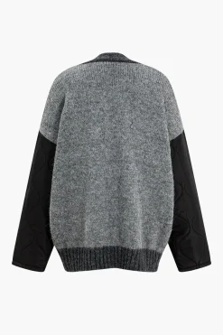 MICAS Outerwear|Outerwear-Knit Patchwork Jacket GRAY