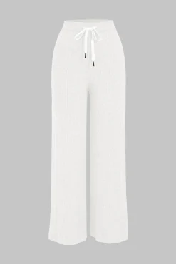 MICAS Knitwear|Knit Bottoms-Knit Straight Leg Trousers