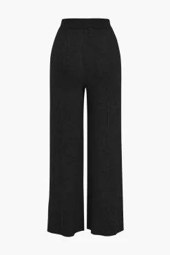 MICAS Knitwear|Knit Bottoms-Knit Straight Leg Trousers