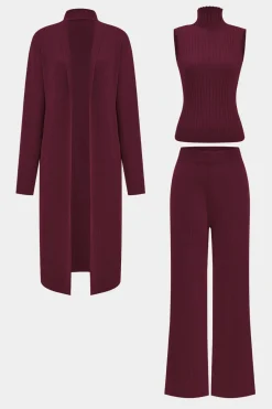 MICAS Knitwear|Knit Sets-Knit Tank Top And Cardigan And Pants Set
