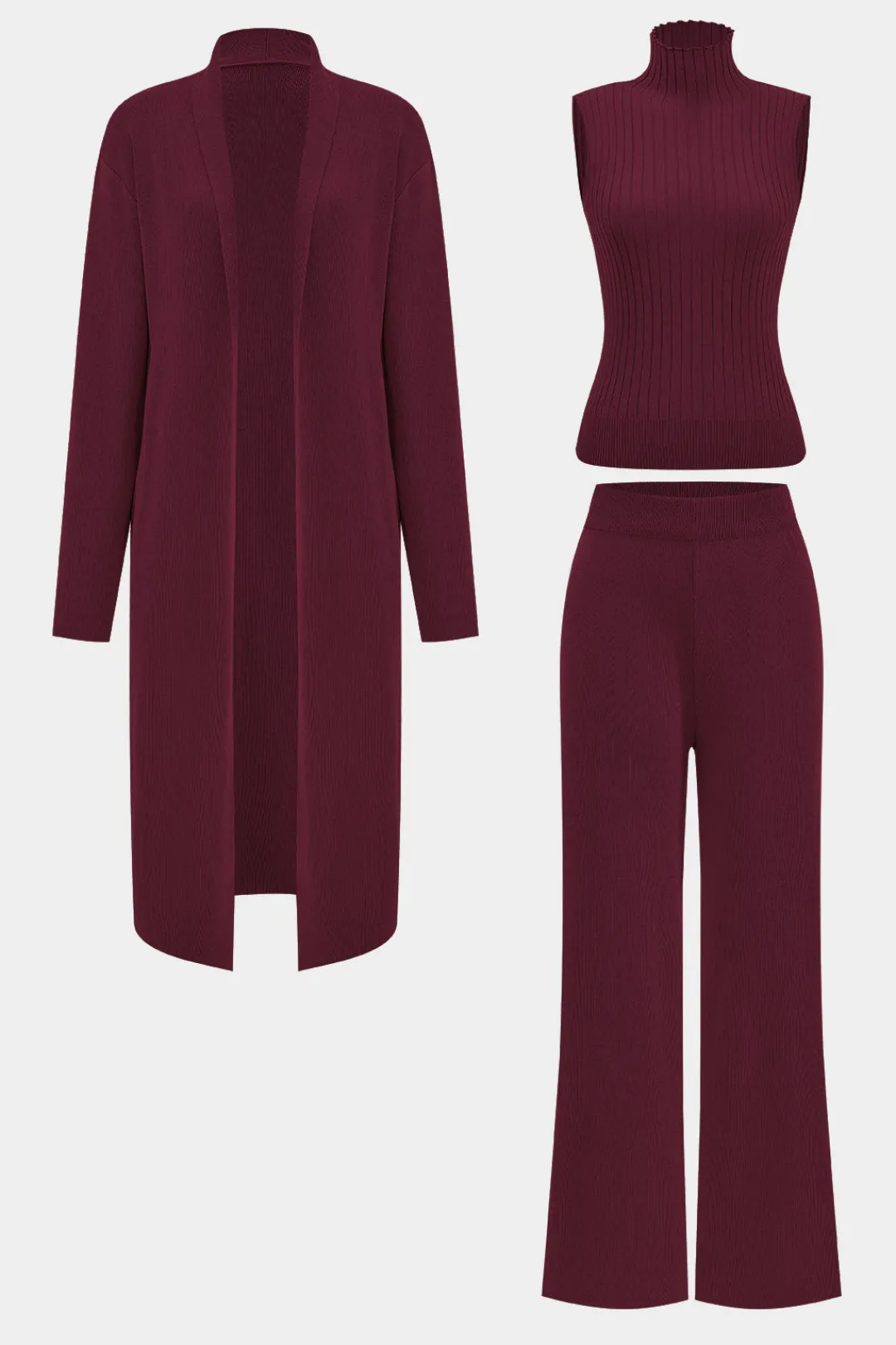 MICAS Knitwear|Knit Sets-Knit Tank Top And Cardigan And Pants Set