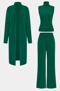 MICAS Knitwear|Knit Sets-Knit Tank Top And Cardigan And Pants Set