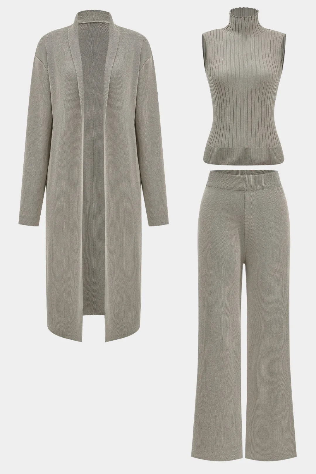 MICAS Knitwear|Knit Sets-Knit Tank Top And Cardigan And Pants Set