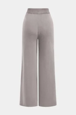 MICAS Knitwear|Knit Sets-Knit Tie-Up Button Pocket Long-Sleeve Top And Trousers Set GRAY