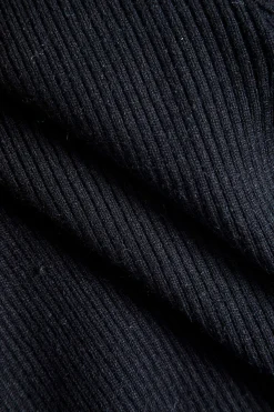 MICAS Knit Tops-Knit V-Neck Long-Sleeve Top BLACK