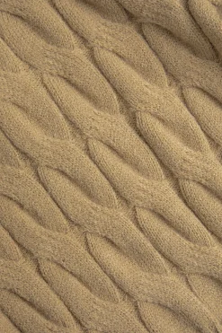 MICAS Knitwear|Knit Tops-Knit V-Neck Patchwork Long-Sleeve Top