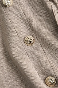 MICAS Knitwear|Knit Sets-Knit V-neck Top And Skirt Set KHAKI