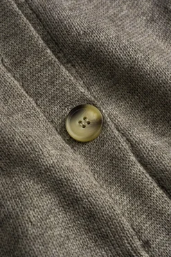 MICAS Outerwear|Knitwear-Knitted Button Cape Short Loose Cardigan TAN