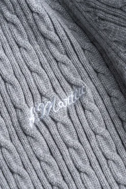 MICAS Knitwear|Long Sleeve Dresses-Knitted Button V-Neck Bell Sleeve Long Sleeve Sweater Dress LIGHT GRAY