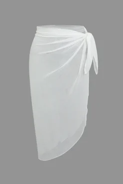 MICAS Swimwear-Knot Split Sheer Cover Up