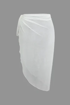 MICAS Swimwear-Knot Split Sheer Cover Up